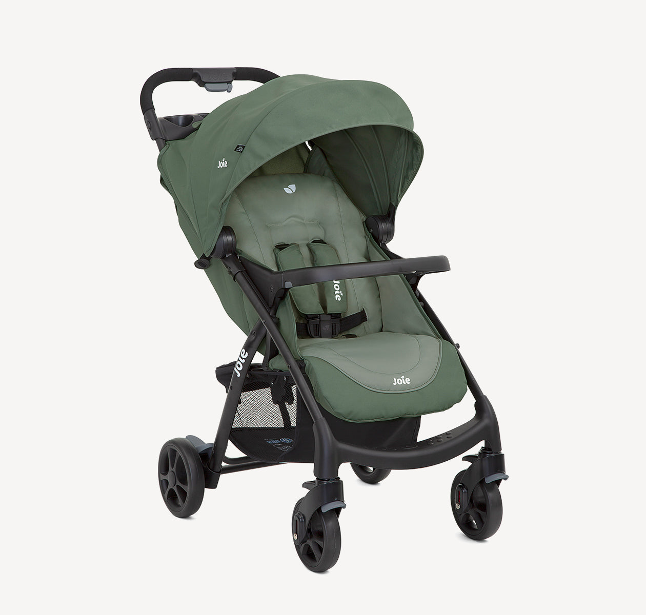 Joie Muze LX Full-Featured Baby Stroller – Compact Gravity Fold, Lie-Flat Recline, Car Seat Compatible | Smart Travel Stroller for Newborns to Toddlers | Available in Coal, Laurel & Cranberry