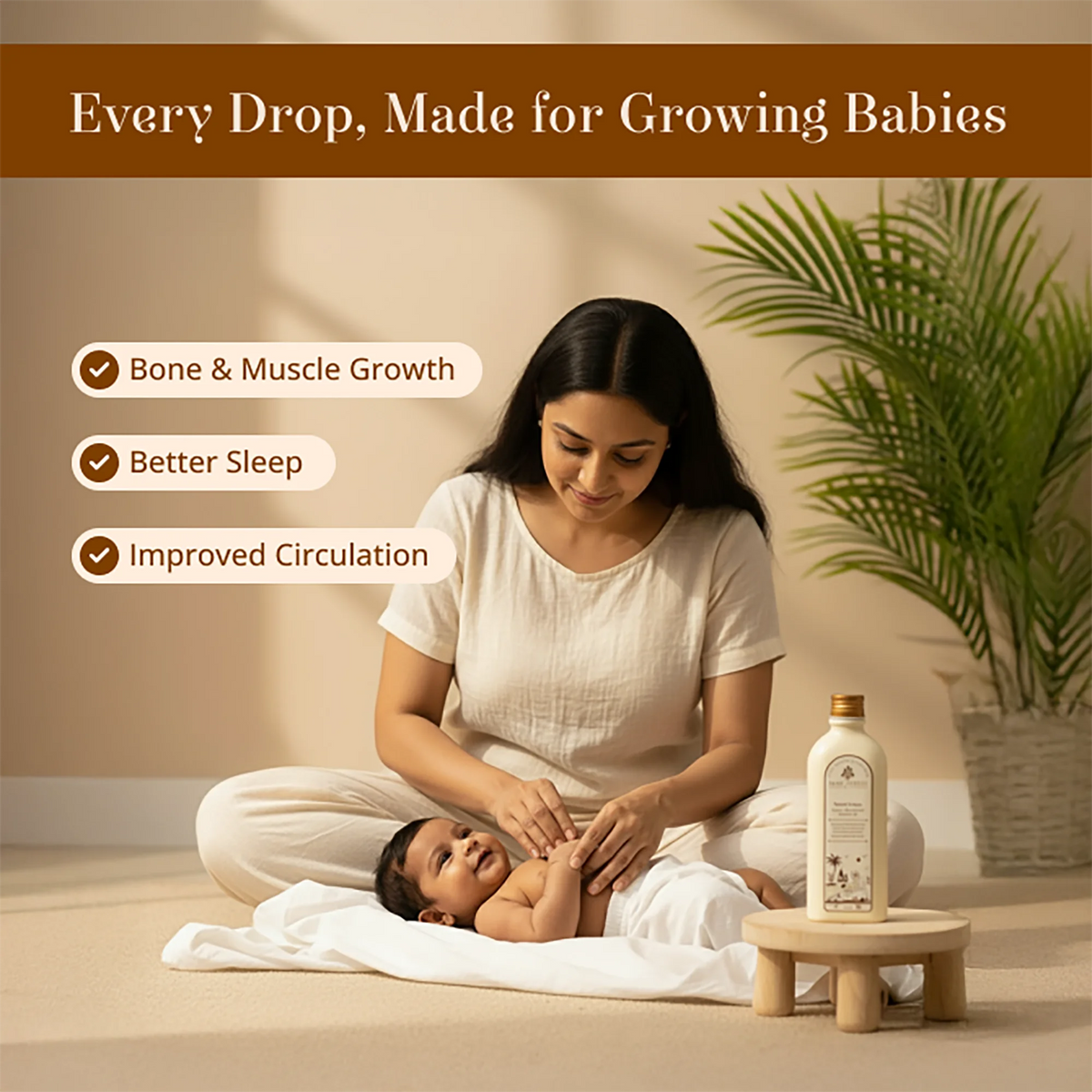 Baby Forest Narial Tailam 100% Pure Organic Cold Pressed Coconut Oil for Baby Massage (200ml) – Wood-Pressed Virgin Coconut Oil for Sensitive Skin, Cradle Cap, Diaper Rash & Hair Growth