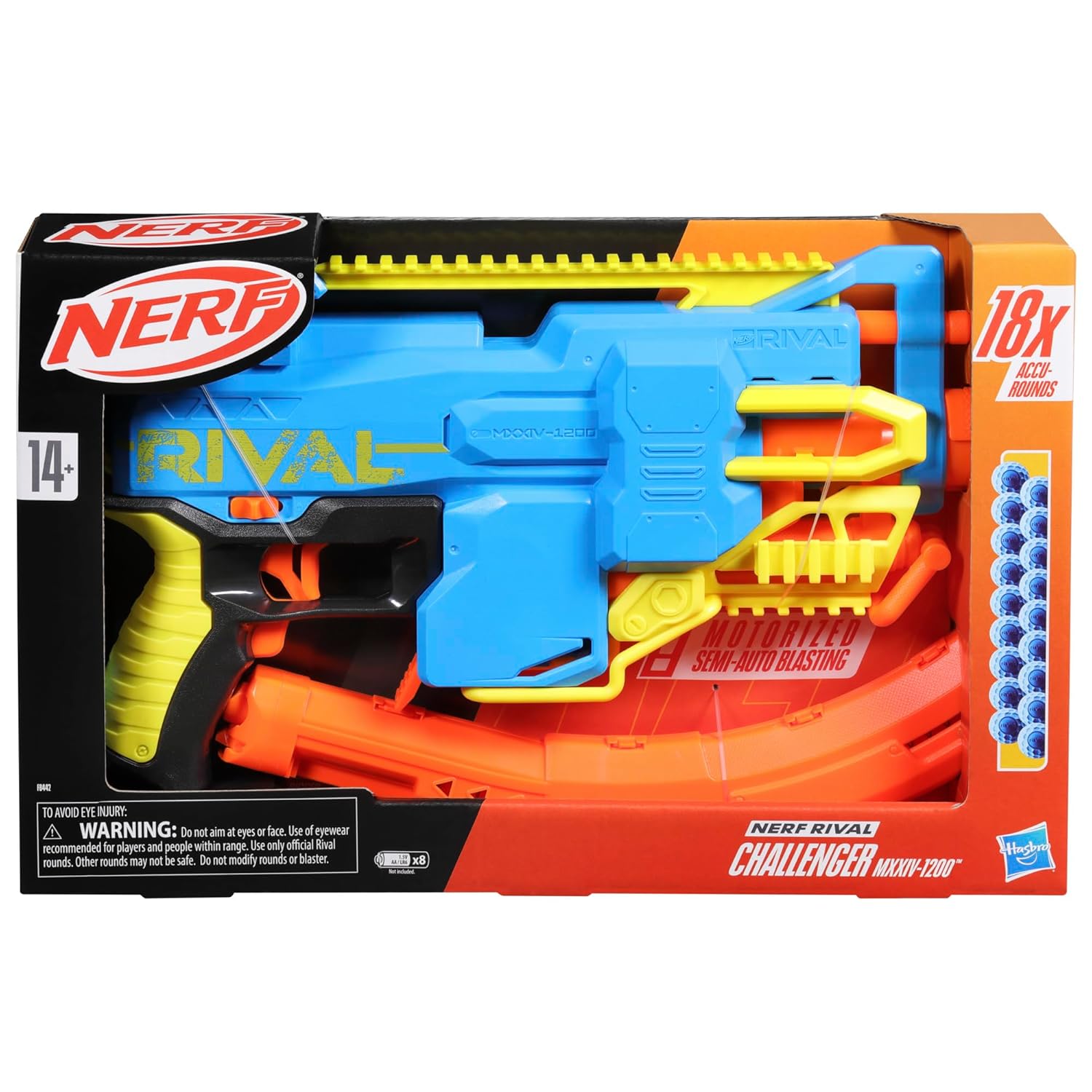 Nerf Rival Challenger MXXIV-1200 Motorized Blaster Curved 12-Round Magazine | Includes 18 Nerf Rival Accu-Rounds