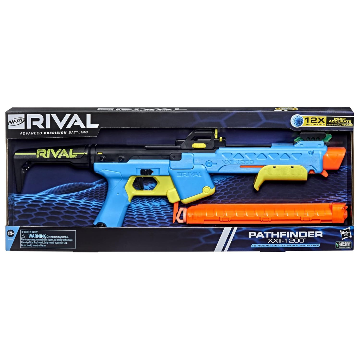 Nerf Rival Pathfinder XXII-1200 Blaster Most Accurate Rival System | Adjustable Sight | Includes 12 Nerf Rival Accu-Rounds for Ages 14+