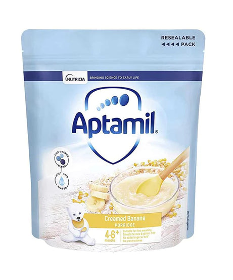 Nutricia Aptamil Creamed Banana Porridge for Babies 4-6 Months & Above | 125g | Gentle Weaning Food - MINIMEE KIDS