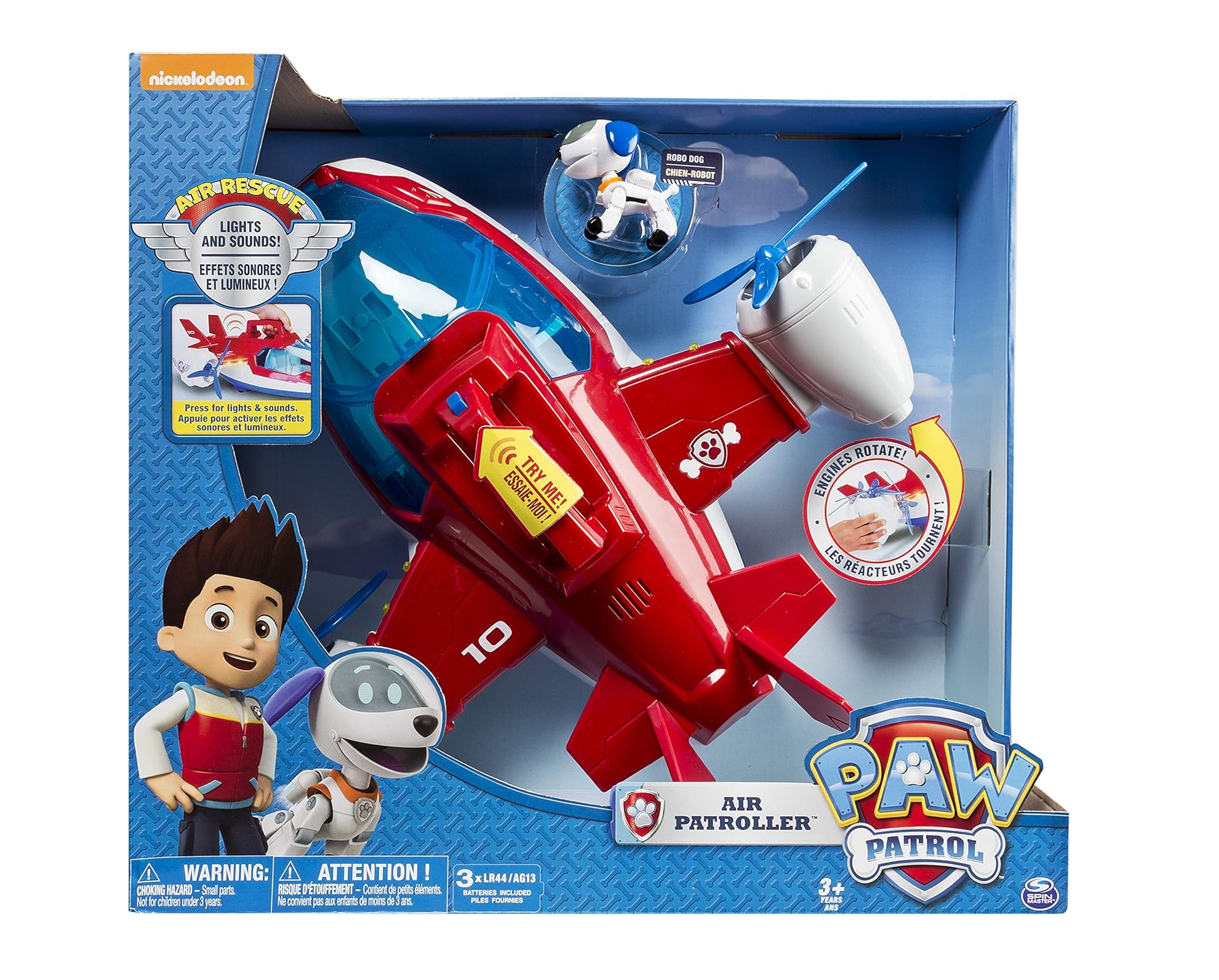 PAW Patrol 2 in 1 Air Patroller Helicopter and Plane Transforming Vehicle with Robopup Figure and Real Lights & Sounds for Kids Aged 3 and Up