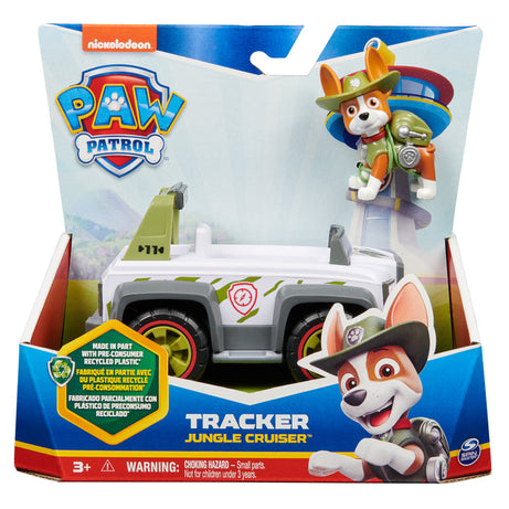 Paw Patrol Tracker Jungle Cruiser - Eco-Friendly Off-Road Toy Truck with Collectible Tracker Figure for Kids Ages 3 and Up