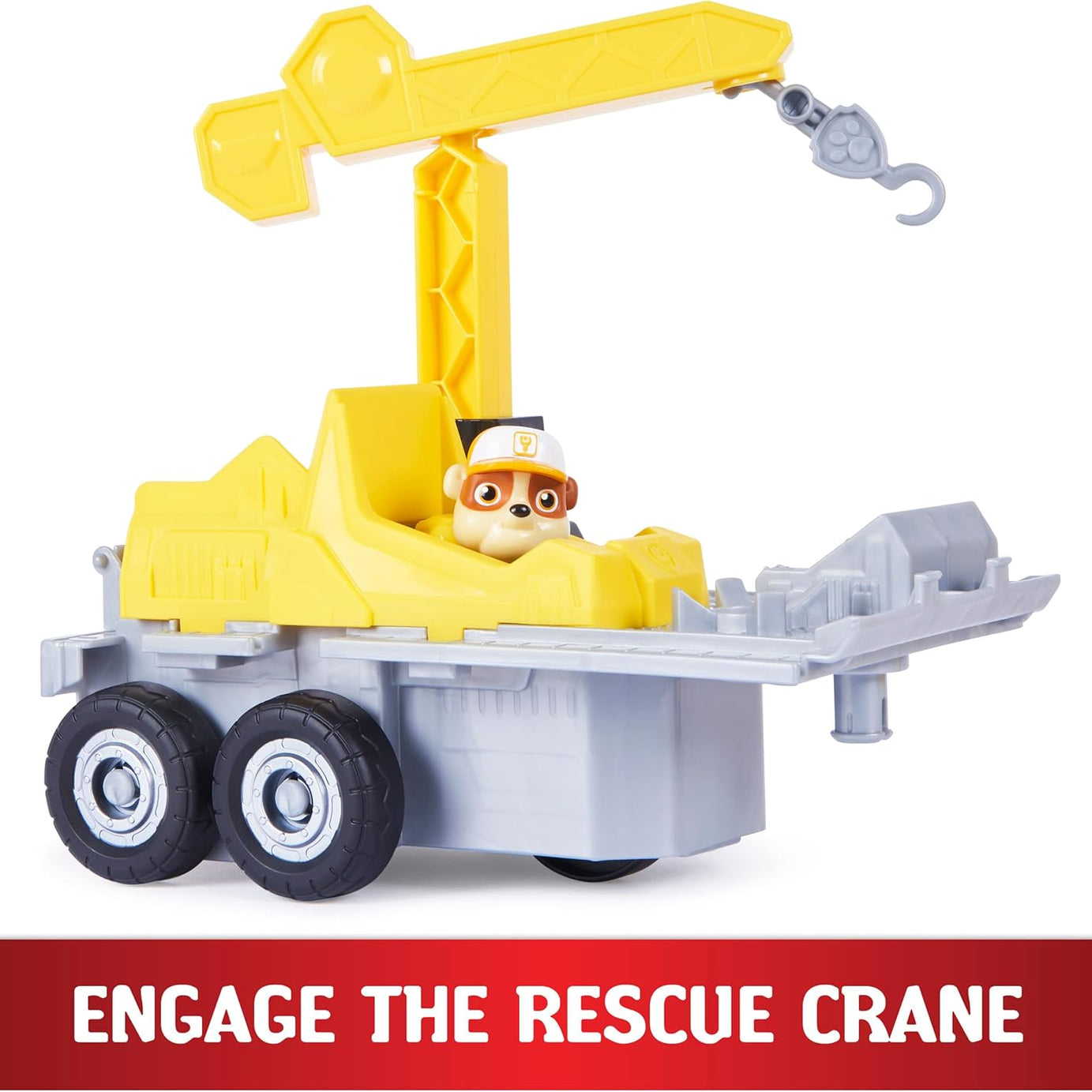 PAW Patrol Rubble 2-in-1 Transforming X-Treme Truck with Excavator Toy, Crane, Lights & Sounds, Action Figures – for Kids Ages 3 and Up