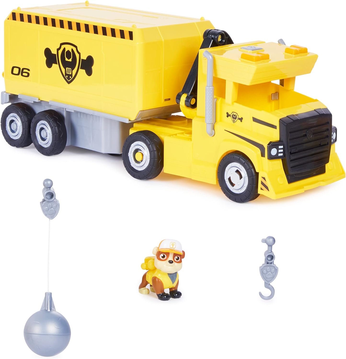 PAW Patrol Rubble 2-in-1 Transforming X-Treme Truck with Excavator Toy, Crane, Lights & Sounds, Action Figures – for Kids Ages 3 and Up