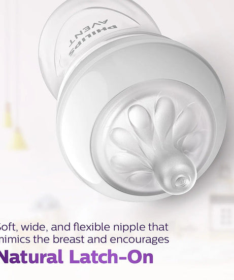 Philips Avent Natural Response Feeding Bottle - Anti-Colic - 125 ml | Flow 2 Nipple - Transparent - 0M+ - MINIMEE KIDS