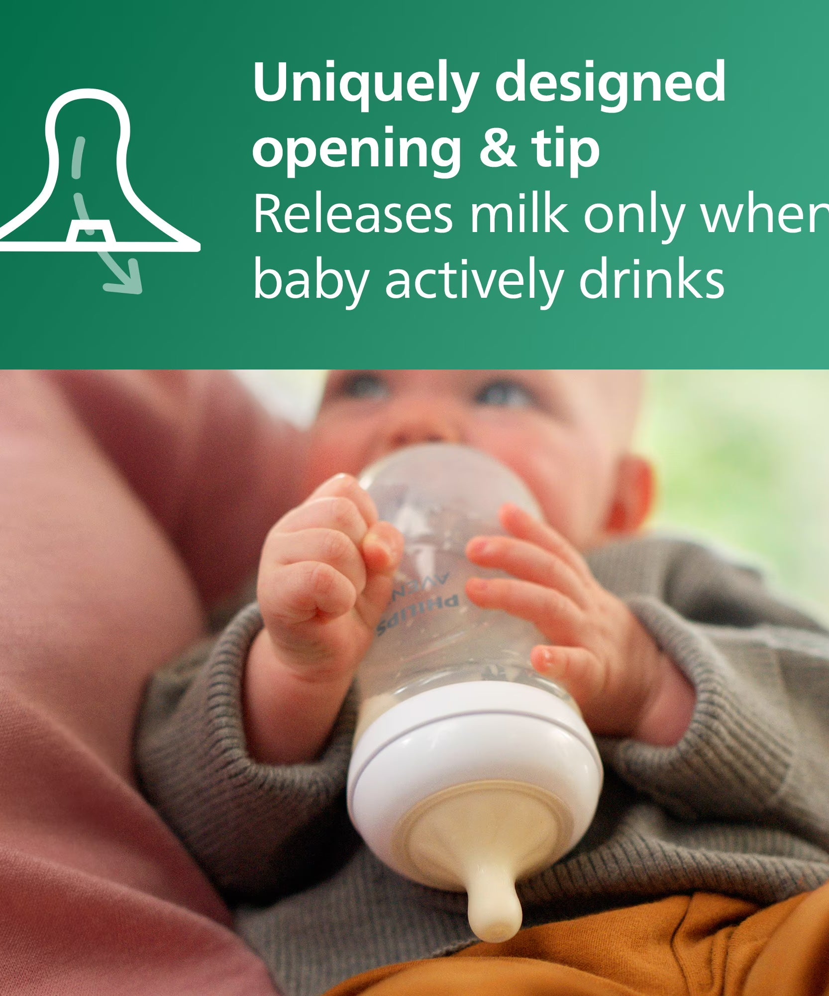 Philips Avent Natural Response Glass Baby Bottle Pack of 2 - 240ml SCY913/02 | Glass Feeding Bottle for Babies 1+ Months | Natural Response Nipple | Anti-Colic Valve | Heat & Thermal Shock Resistant | Breastfeeding and Bottle Feeding Combination