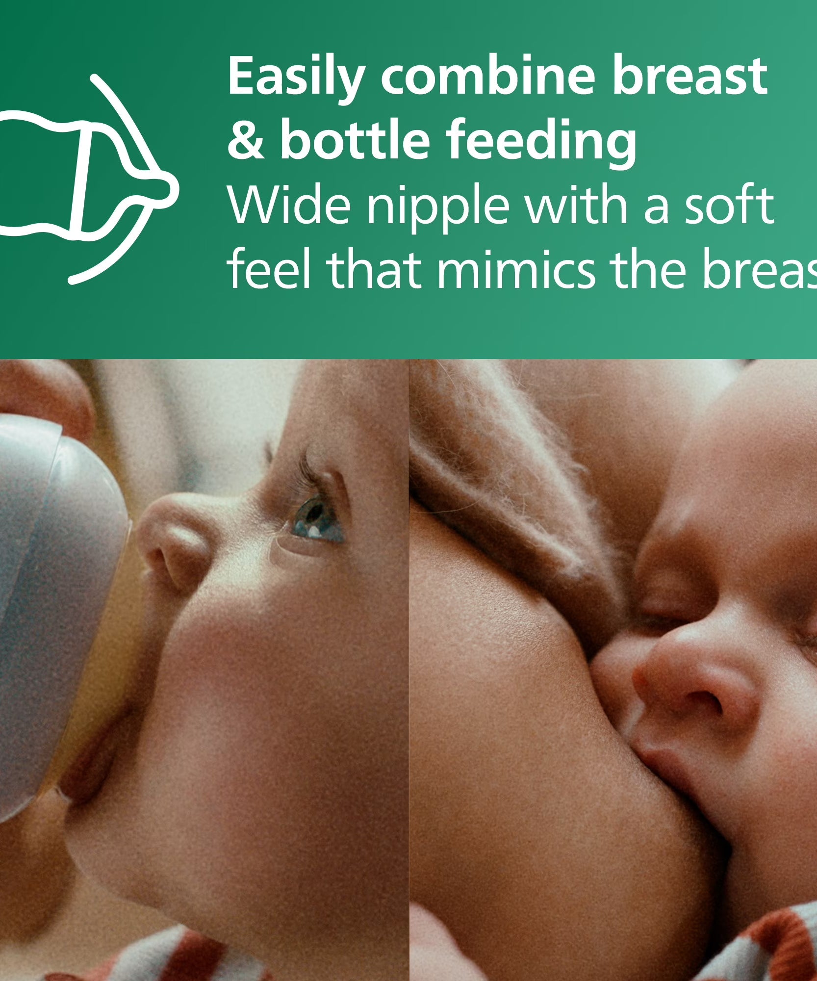 Philips Avent Natural Response Glass Baby Bottle Pack of 2 - 240ml SCY913/02 | Glass Feeding Bottle for Babies 1+ Months | Natural Response Nipple | Anti-Colic Valve | Heat & Thermal Shock Resistant | Breastfeeding and Bottle Feeding Combination