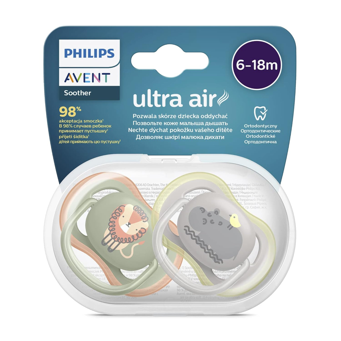 Philips Avent Ultra Air Soother for 6-18 Months | Orthodontic Pacifier with Airflow Design