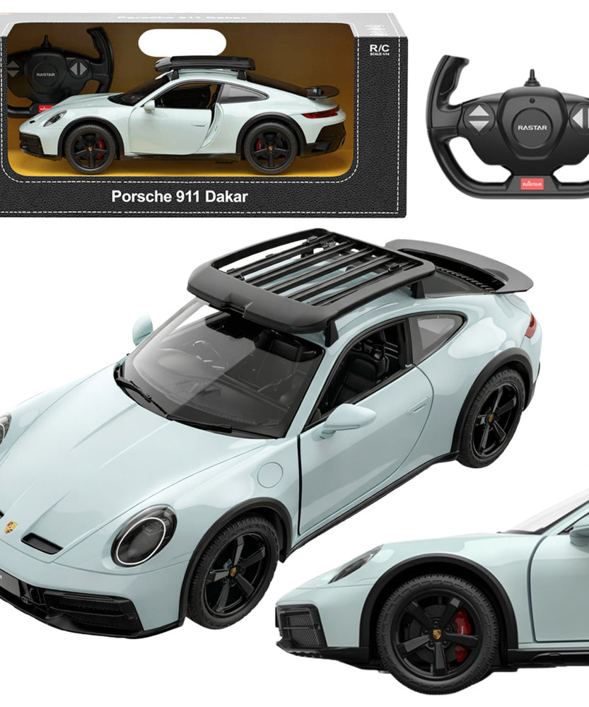 Rastar Porsche 911 Dakar RC Car 1:14 Scale – Licensed Remote Control Porsche Sports Car with LED Lights, 2.4GHz Controller, Opening Doors & Rubber Tires | Premium R/C Porsche 911 Dakar Standard Version - MINIMEE KIDS