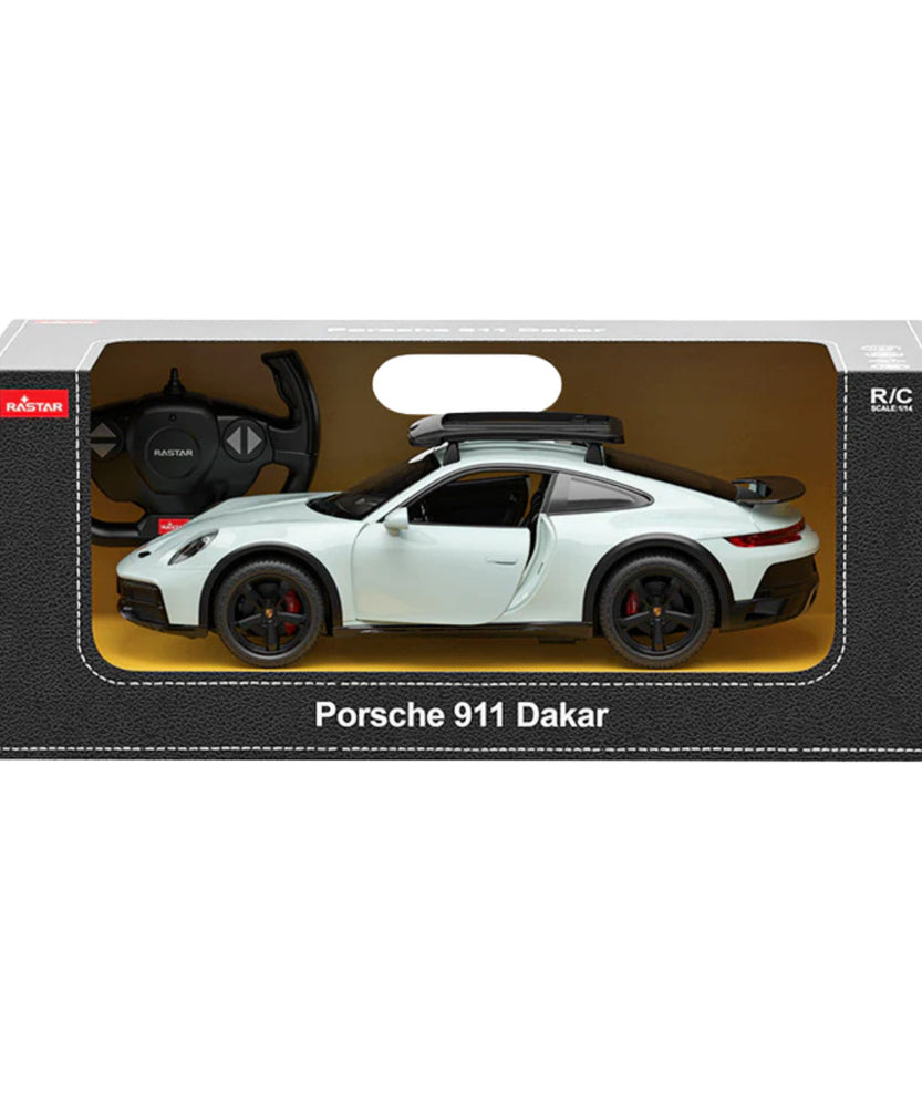 Rastar Porsche 911 Dakar RC Car 1:14 Scale – Licensed Remote Control Porsche Sports Car with LED Lights, 2.4GHz Controller, Opening Doors & Rubber Tires | Premium R/C Porsche 911 Dakar Standard Version - MINIMEE KIDS