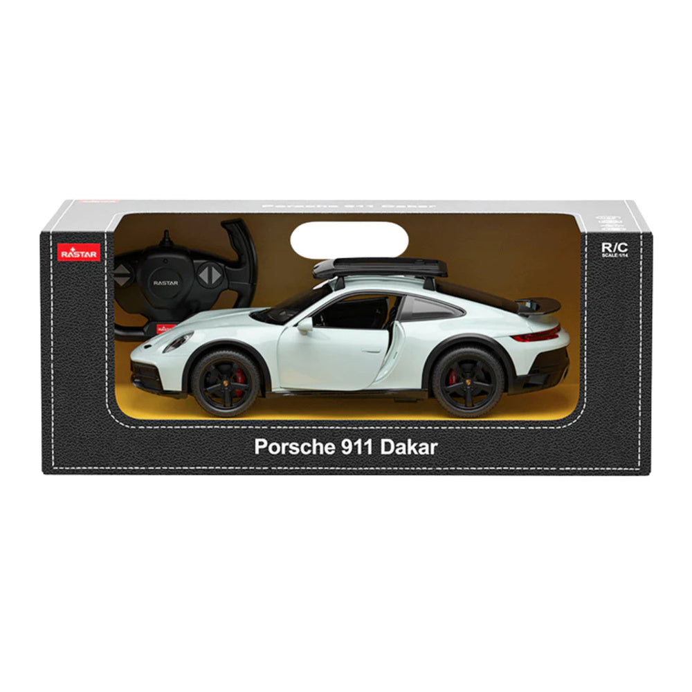 Rastar Porsche 911 Dakar RC Car 1:14 Scale – Licensed Remote Control Porsche Sports Car with LED Lights, 2.4GHz Controller, Opening Doors & Rubber Tires | Premium R/C Porsche 911 Dakar Standard Version - MINIMEE KIDS