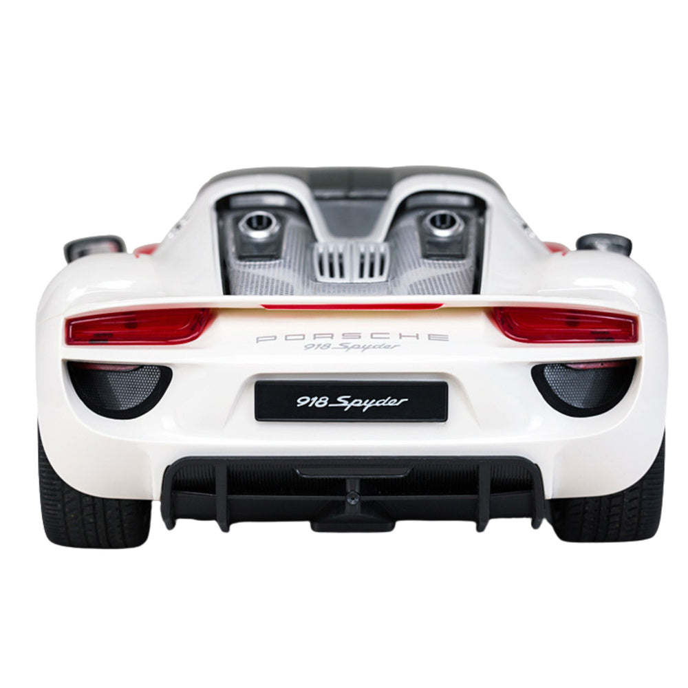 Rastar Porsche 918 Spyder Weissach RC Car 1:14 Scale White – Licensed Remote Control Porsche Sports Car with LED Lights, 2.4GHz Controller & Rubber Tires | Premium Porsche 918 Spyder R/C Model - MINIMEE KIDS