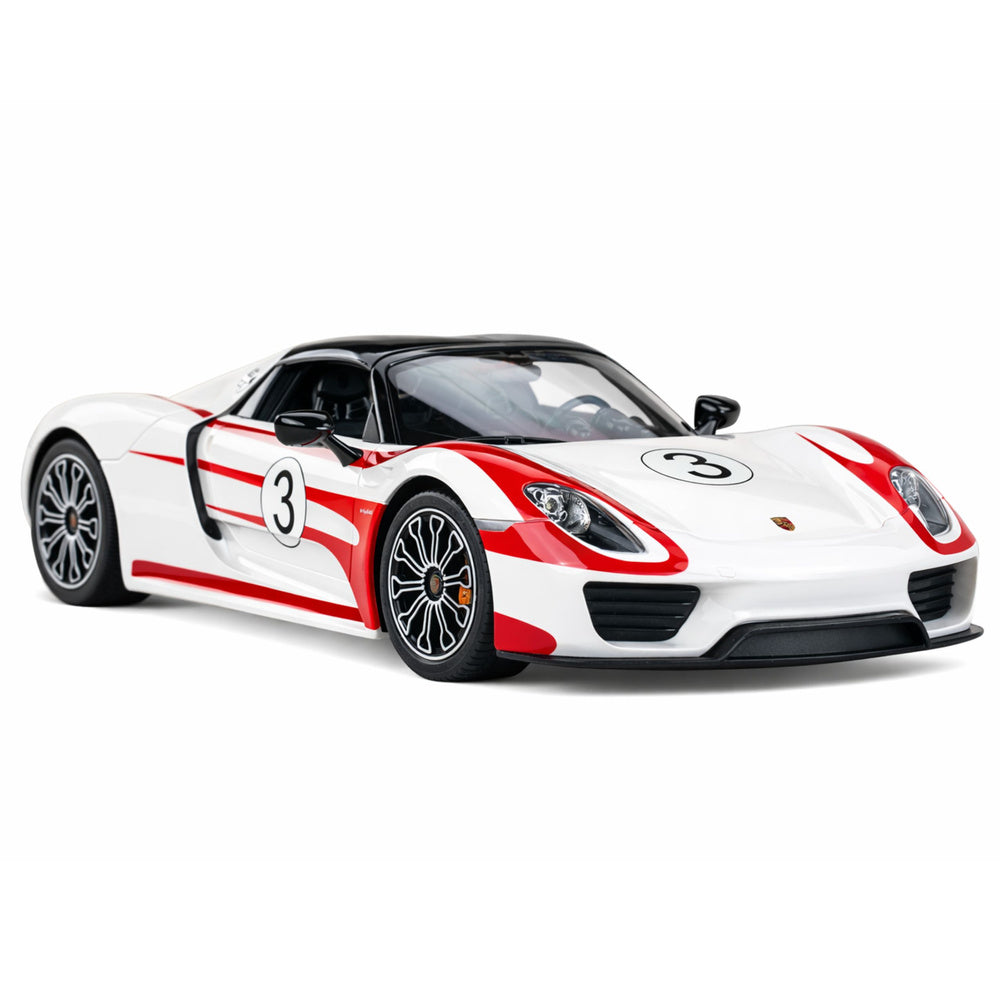 Rastar Porsche 918 Spyder Weissach RC Car 1:14 Scale White – Licensed Remote Control Porsche Sports Car with LED Lights, 2.4GHz Controller & Rubber Tires | Premium Porsche 918 Spyder R/C Model - MINIMEE KIDS