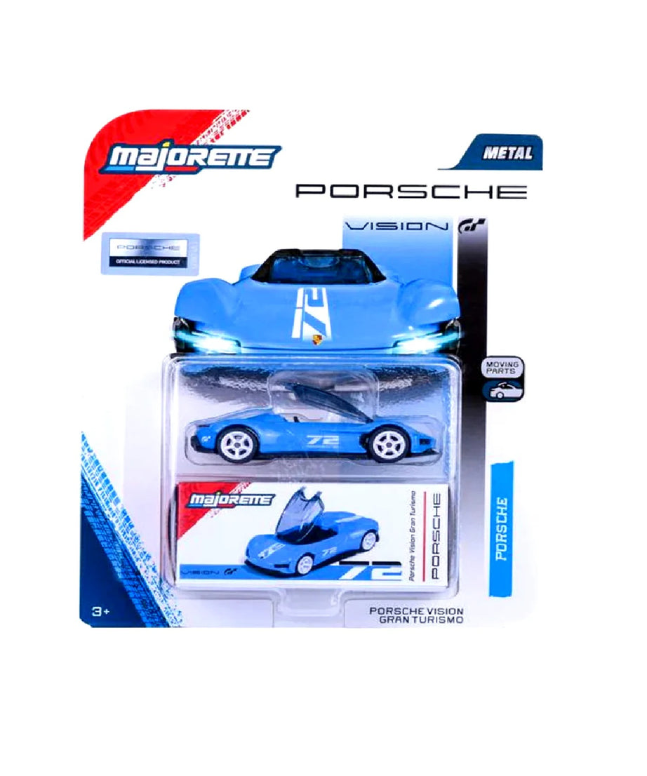 Majorette Porsche Vision Gran Turismo Die-Cast Car | Official Porsche Licensed Metal Toy Vehicle with Moving Parts | 1:64 Scale Collectible Model | Ages 3+
