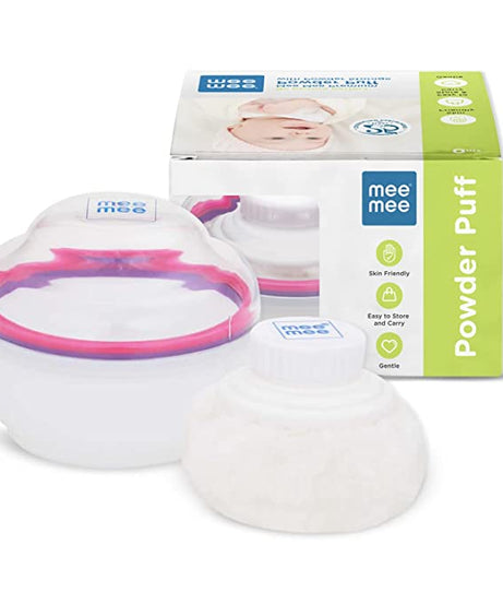 Mee Mee Premium Powder Puff with Powder Storage for Babies (Color May differ) - MINIMEE KIDS