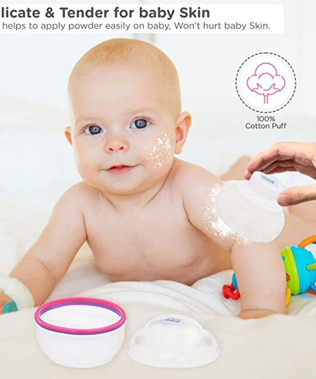 Mee Mee Premium Powder Puff with Powder Storage for Babies (Color May differ) - MINIMEE KIDS