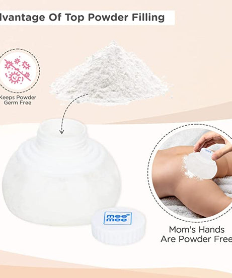 Mee Mee Premium Powder Puff with Powder Storage for Babies (Color May differ) - MINIMEE KIDS