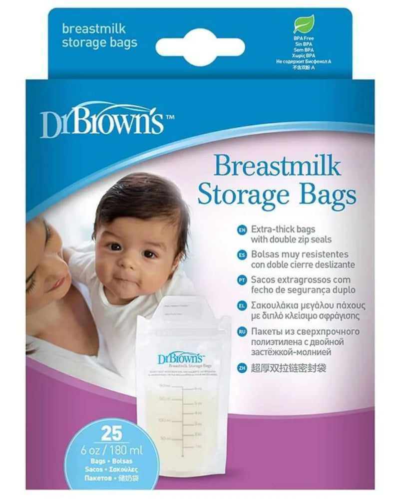 Dr Brown's Breast Milk Storage Bags pre-sterilized - 25*180ml - MINIMEE KIDS