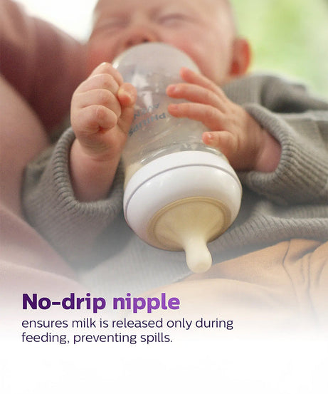 Philips Avent Natural Response Feeding Bottle - Anti-Colic - 125 ml | Flow 2 Nipple - Transparent - 0M+ - MINIMEE KIDS