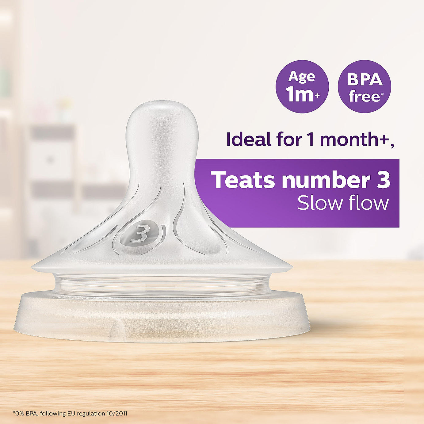 Philips Avent Natural Response Teat - Flow 3 | Pack of 2 | SCY963/02 - Ideal for Babies Aged 1 Month and Above