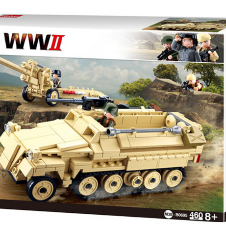 Sluban WW2 German Half-Track 460 Pieces M38-B0695 Building Block Toy for 8+ Years