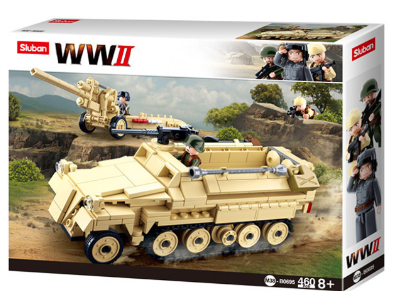 Sluban WW2 German Half-Track 460 Pieces M38-B0695 Building Block Toy for 8+ Years