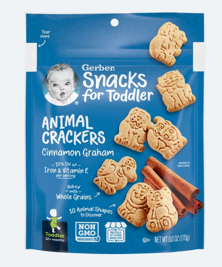 Gerber Animal Crackers Cinnamon Graham - Snacks For Toddler 12 Months & Above - MINIMEE KIDS
