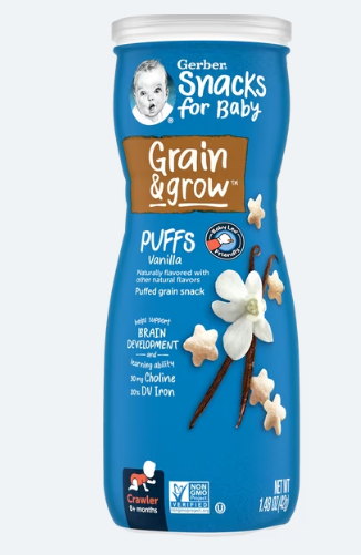 Gerber Grain & Grow Vanilla Puffs for Babies 8+months - 42g