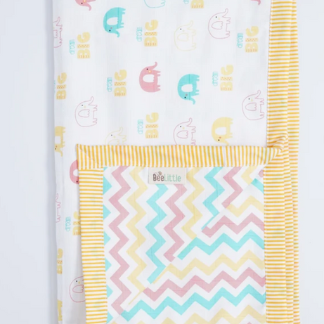 Ira the Elephant Reversible Muslin Blanket