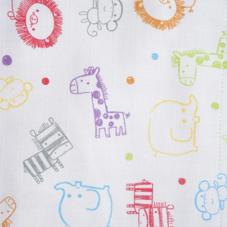 Zoo Party Reversible Muslin Blanket