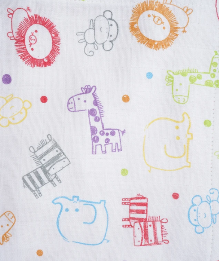 Zoo Party Reversible Muslin Blanket