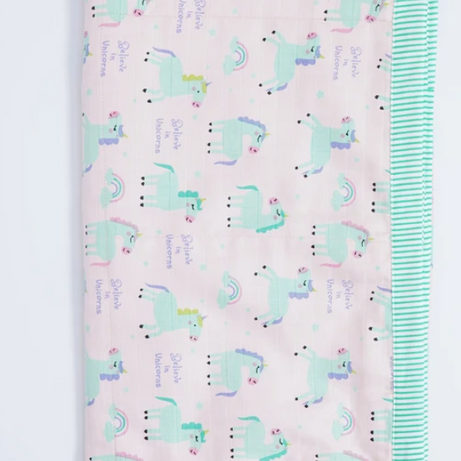 BeeLittle Organic Muslin Blanket – “Magic is Real” Reversible Cotton Baby Blanket | Multi-Layered, Ultra-Soft & All-Weather 36"x42" Muslin Wrap | Chemical-Free & Skin-Safe Comfort