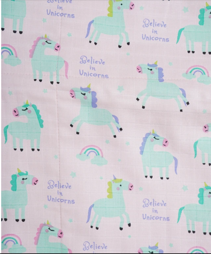 BeeLittle Organic Muslin Blanket – “Magic is Real” Reversible Cotton Baby Blanket | Multi-Layered, Ultra-Soft & All-Weather 36"x42" Muslin Wrap | Chemical-Free & Skin-Safe Comfort