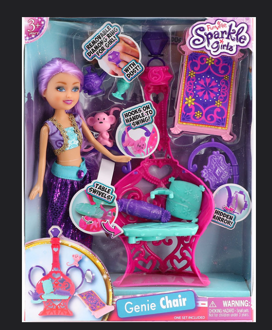 Zuru Sparkle Girlz - Genie Chair 1008: Magical Playtime Throne for Dolls | Gifts for Girls, 3+ years girl toys