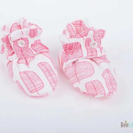 Woofy Leafy - 0-6m Organic Muslin  Booties