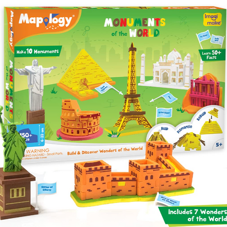 Imagimake Mapology - Monuments of The World Educational Toy and Learning Aid - Puzzles for Kids for Age 5 Years+