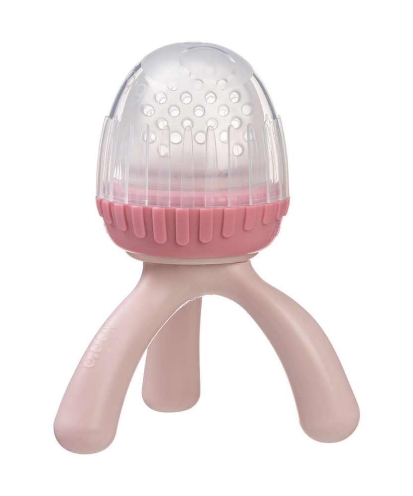 B.Box Silicone Fresh Food Feeder for Babies (4m+) | Self-Feeding Fruit & Veggie Teether with Ergonomic Tripod Handle | BPA-Free & Dishwasher Safe | Available in Lullaby Blue, Sage Green, Blush Pink, Peony Purple - MINIMEE KIDS
