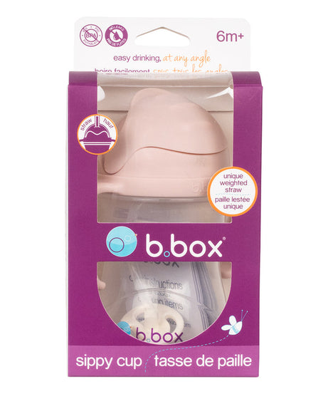 b.box unique weighted Straw Sippy Cup for Babies 6m+ – 240ml | Spill-Proof Transition Cup with Flip-Top Lid & Easy-Grip Handles | BPA-Free | Ocean Blue, Sage Green, Blush Pink Variants - MINIMEE KIDS