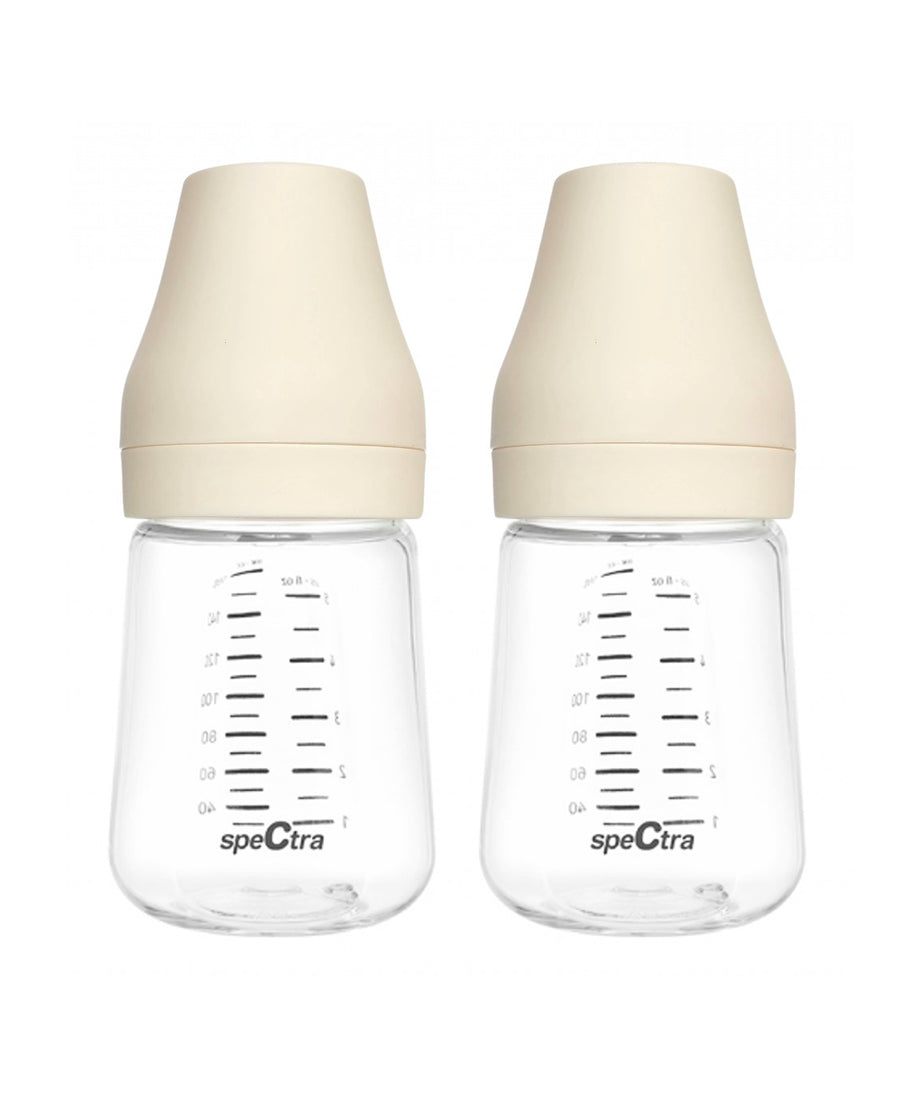 Spectra Breast Milk Storage Bottles – BPA-Free, Wide-Neck, Anti-Roll Design | Compatible with Spectra Breast Pumps (Except Wearable) | 2 Bottles of 160ml Each - MINIMEE KIDS