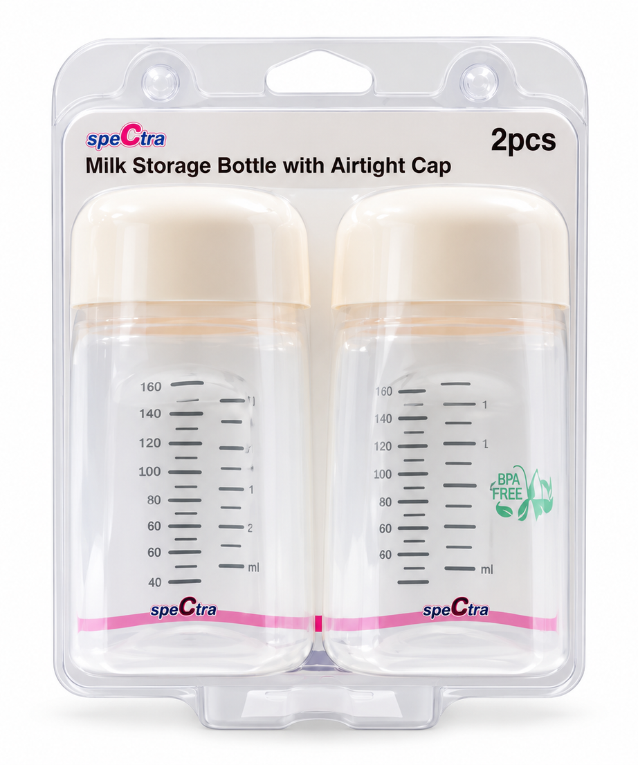 Spectra Breast Milk Storage Bottles with Airtight Caps | 160ml Pack of 2 | BPA-Free & Compatible with Spectra Breast Pumps