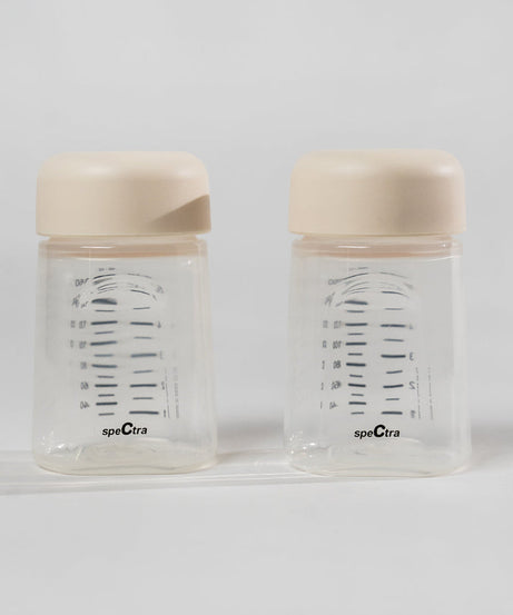 Spectra Breast Milk Storage Bottles with Airtight Caps | 160ml Pack of 2 | BPA-Free & Compatible with Spectra Breast Pumps