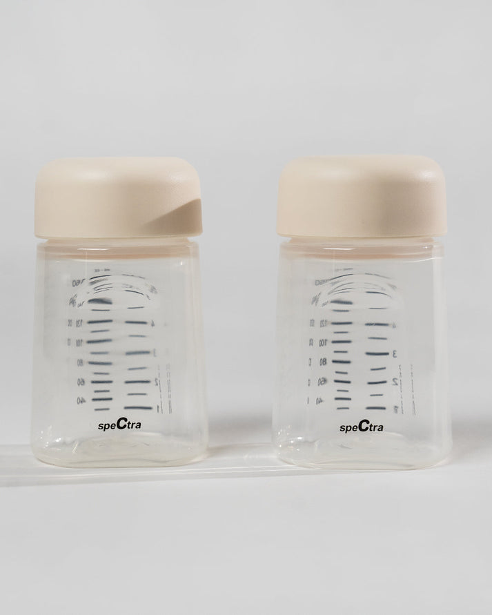 Spectra Breast Milk Storage Bottles with Airtight Caps | 160ml Pack of 2 | BPA-Free & Compatible with Spectra Breast Pumps