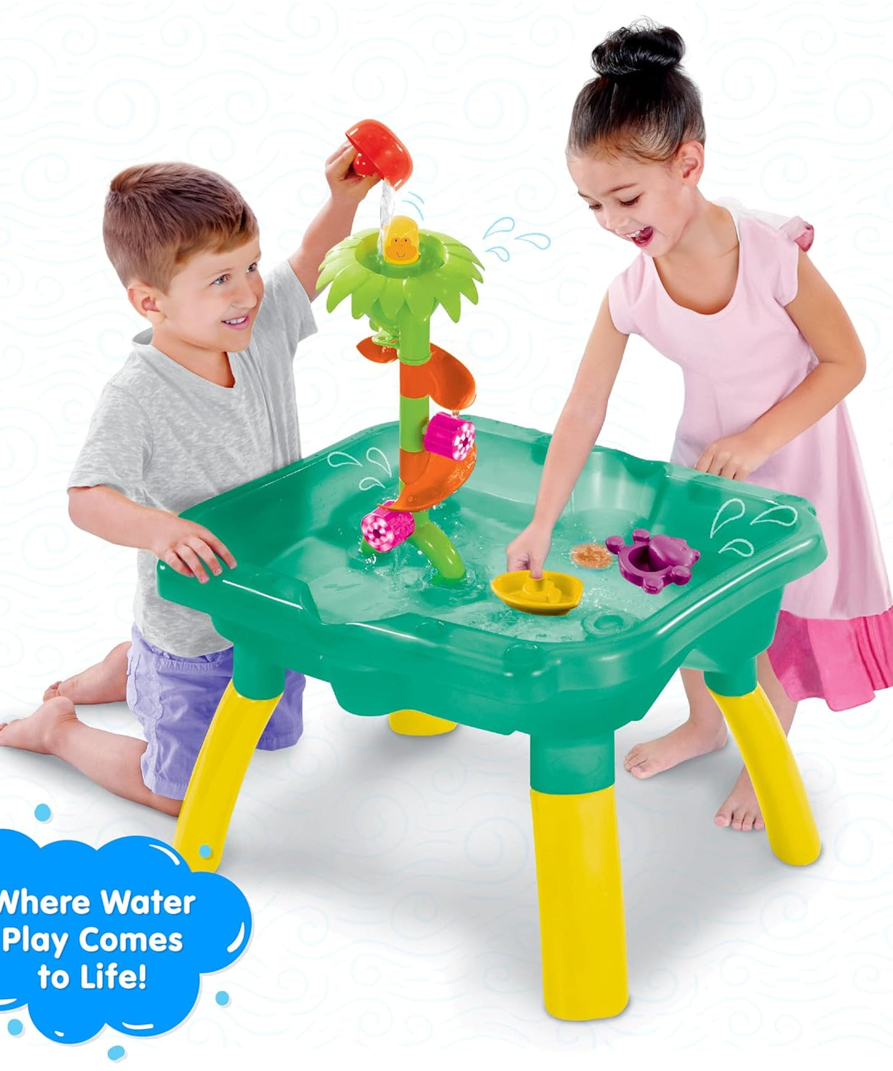 Funskool Giggles Splash n Fun Water Play Table | Interactive Kids Water Table with 10 Accessories | Educational Outdoor Toy for Toddlers 18M+ - MINIMEE KIDS