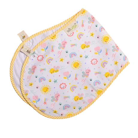 BeeLittle Spring Morning Organic Muslin Burpy Bib - 100% Soft Cotton | Stylish & Absorbent Burp Cloth for Babies | 58 cm x 23 cm