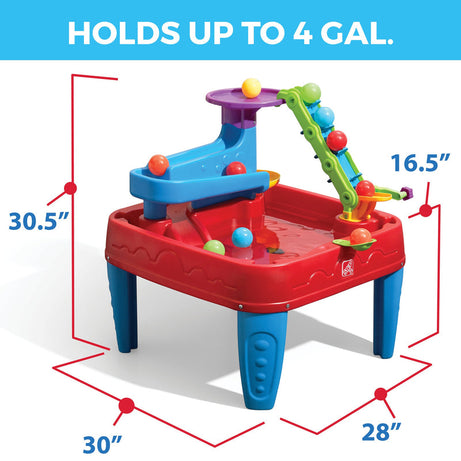Step2 STEM Discovery Ball Table | Wet or Dry Water Table & Activity Playset for Toddlers | Includes Pulley System, Ramps, Flipper & 10 Balls | Indoor/Outdoor STEM Learning Toy | Age 2+ Years