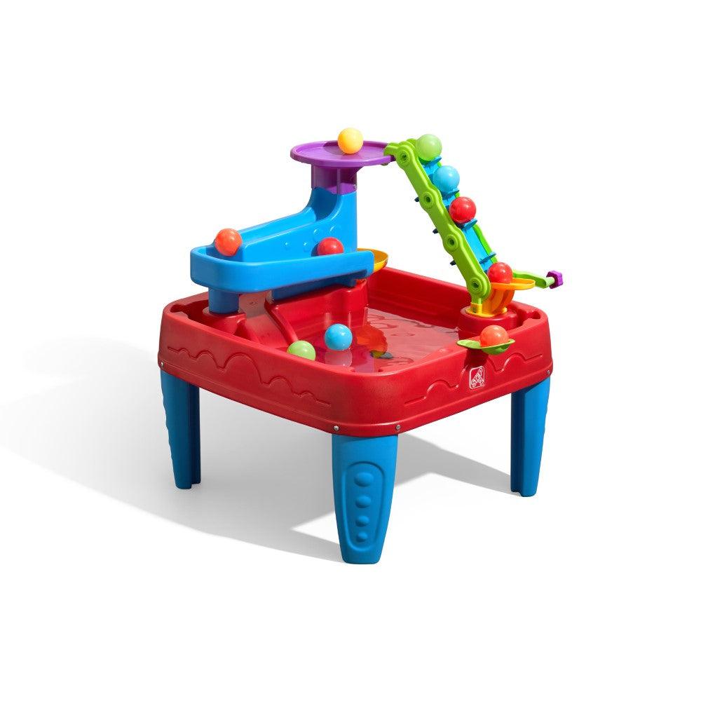 Step2 STEM Discovery Ball Table | Wet or Dry Water Table & Activity Playset for Toddlers | Includes Pulley System, Ramps, Flipper & 10 Balls | Indoor/Outdoor STEM Learning Toy | Age 2+ Years