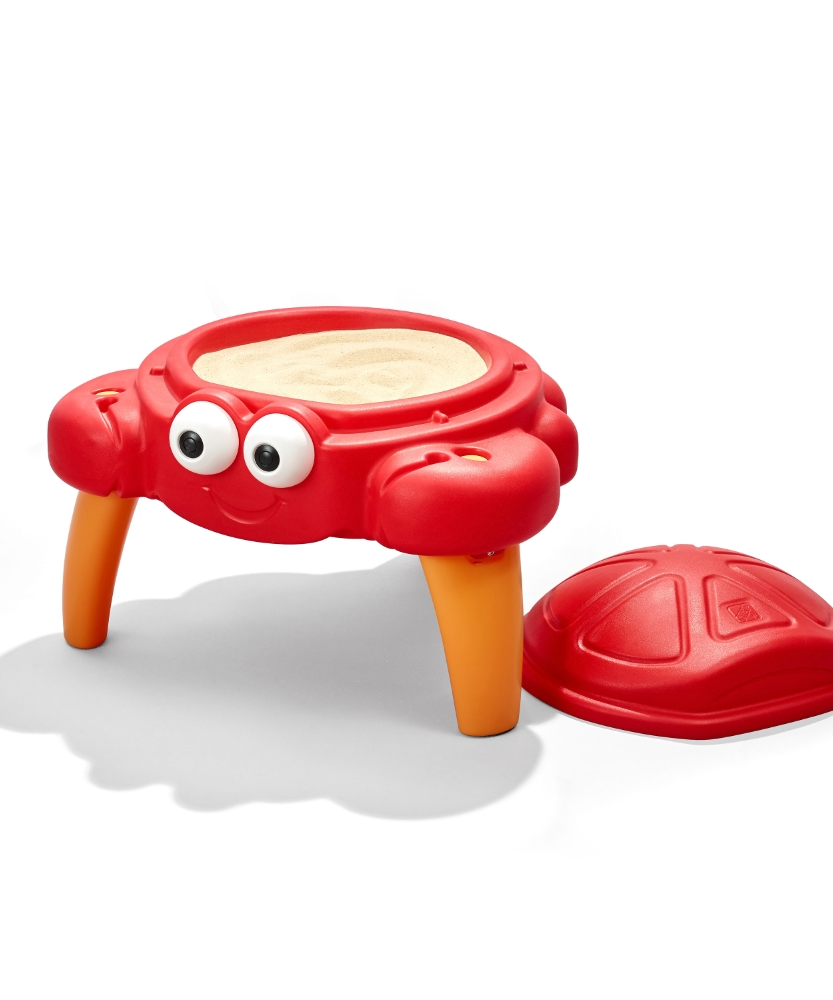 Step2 Crabbie Sand Table for Kids – Outdoor Crab-Themed Sensory Play Table with Lid & Accessories | Holds Up to 25 lbs Sand | Ages 1.5+ Years - MINIMEE KIDS