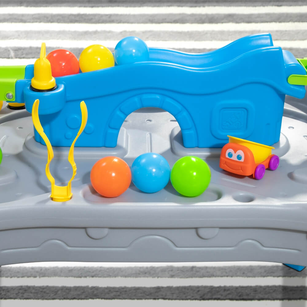 Step2 Ball Buddies Truckin' & Rollin' Play Table for Toddlers | 2+ Years | Fun Activity Table with Trucks, Balls, Tracks & Storage | Enhances Fine Motor Skills