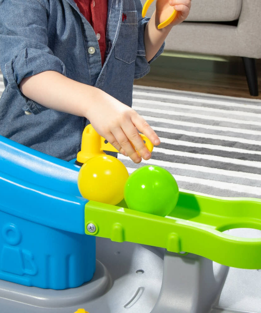Step2 Ball Buddies Truckin' & Rollin' Play Table for Toddlers | 2+ Years | Fun Activity Table with Trucks, Balls, Tracks & Storage | Enhances Fine Motor Skills - MINIMEE KIDS